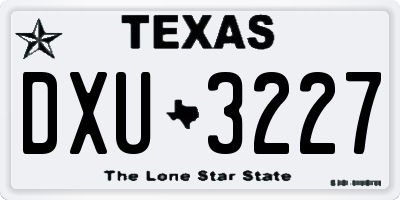 TX license plate DXU3227