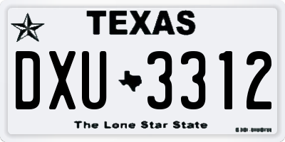 TX license plate DXU3312