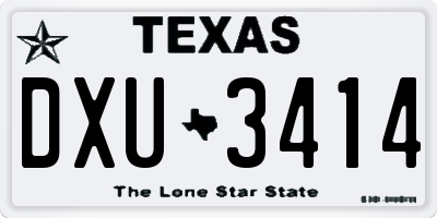 TX license plate DXU3414