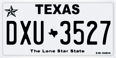 TX license plate DXU3527
