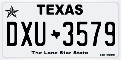 TX license plate DXU3579