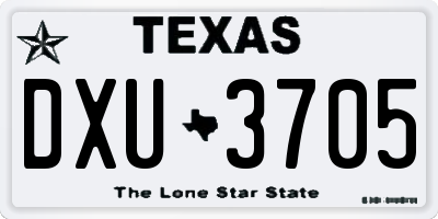 TX license plate DXU3705