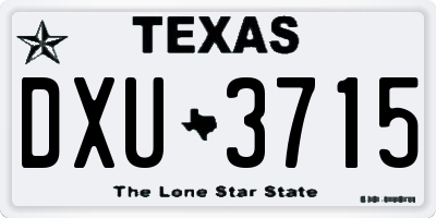 TX license plate DXU3715