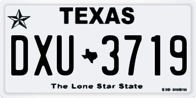 TX license plate DXU3719