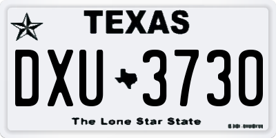 TX license plate DXU3730