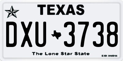 TX license plate DXU3738