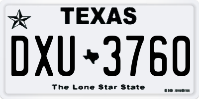 TX license plate DXU3760