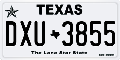 TX license plate DXU3855