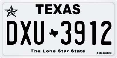 TX license plate DXU3912