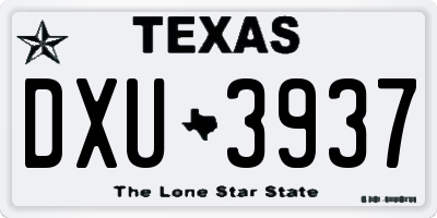 TX license plate DXU3937