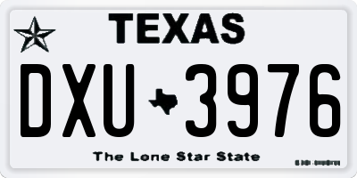 TX license plate DXU3976