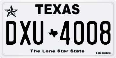 TX license plate DXU4008
