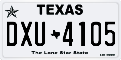 TX license plate DXU4105