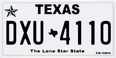 TX license plate DXU4110