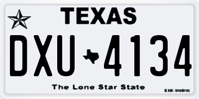 TX license plate DXU4134