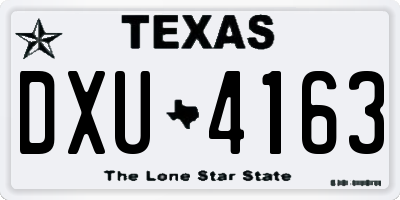 TX license plate DXU4163