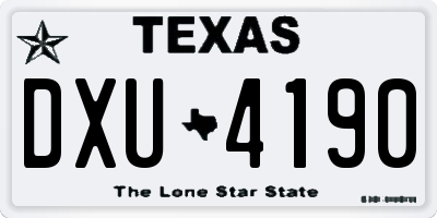TX license plate DXU4190