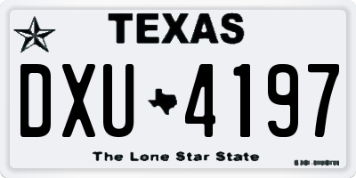 TX license plate DXU4197
