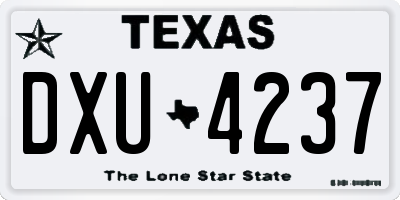TX license plate DXU4237