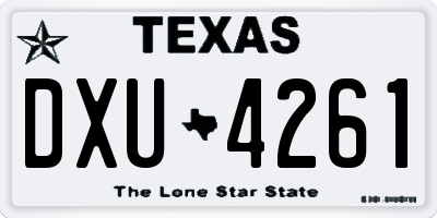 TX license plate DXU4261