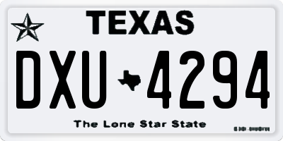TX license plate DXU4294