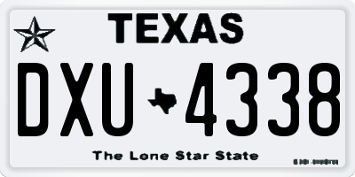 TX license plate DXU4338