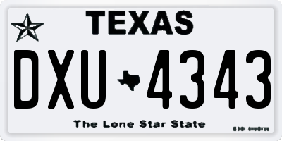 TX license plate DXU4343
