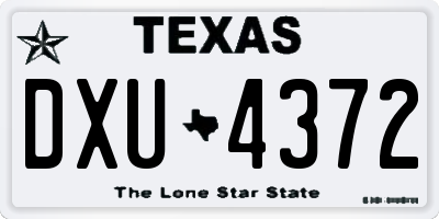 TX license plate DXU4372