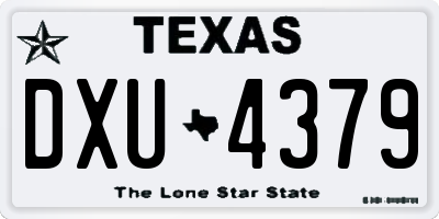 TX license plate DXU4379