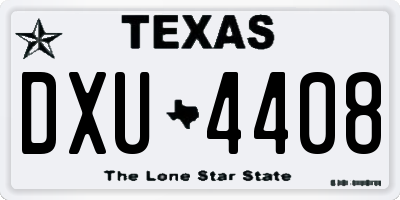TX license plate DXU4408