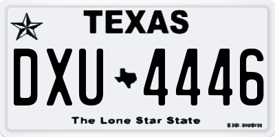 TX license plate DXU4446
