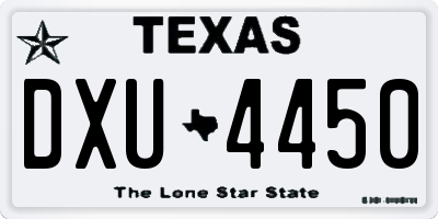 TX license plate DXU4450