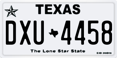 TX license plate DXU4458