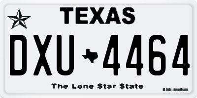 TX license plate DXU4464