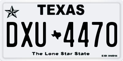 TX license plate DXU4470