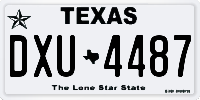 TX license plate DXU4487