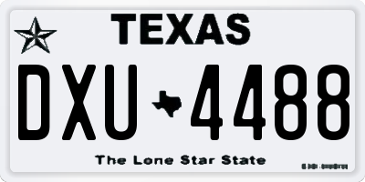 TX license plate DXU4488