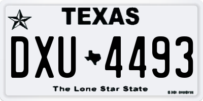 TX license plate DXU4493