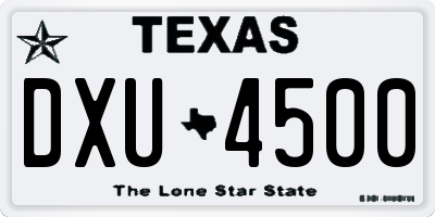 TX license plate DXU4500