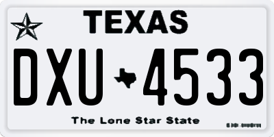TX license plate DXU4533