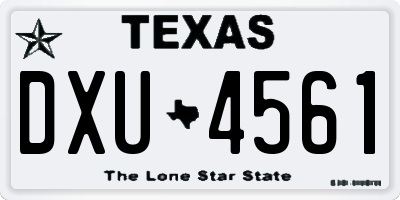 TX license plate DXU4561