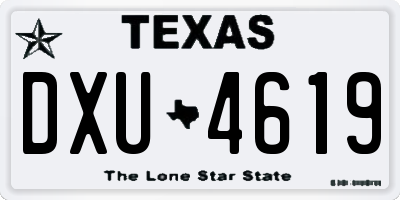 TX license plate DXU4619