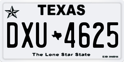 TX license plate DXU4625