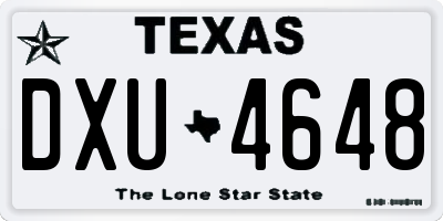 TX license plate DXU4648