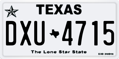 TX license plate DXU4715