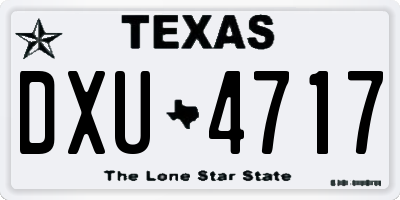 TX license plate DXU4717