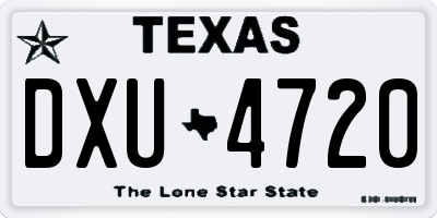 TX license plate DXU4720