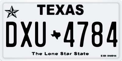 TX license plate DXU4784