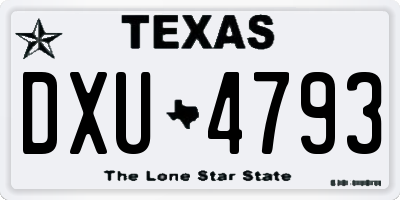 TX license plate DXU4793