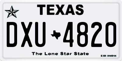 TX license plate DXU4820